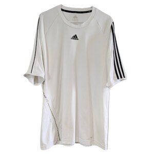 Adidas Men's adiPure Climalite Athletic Shirt, White, Size XL, Short Sleeve